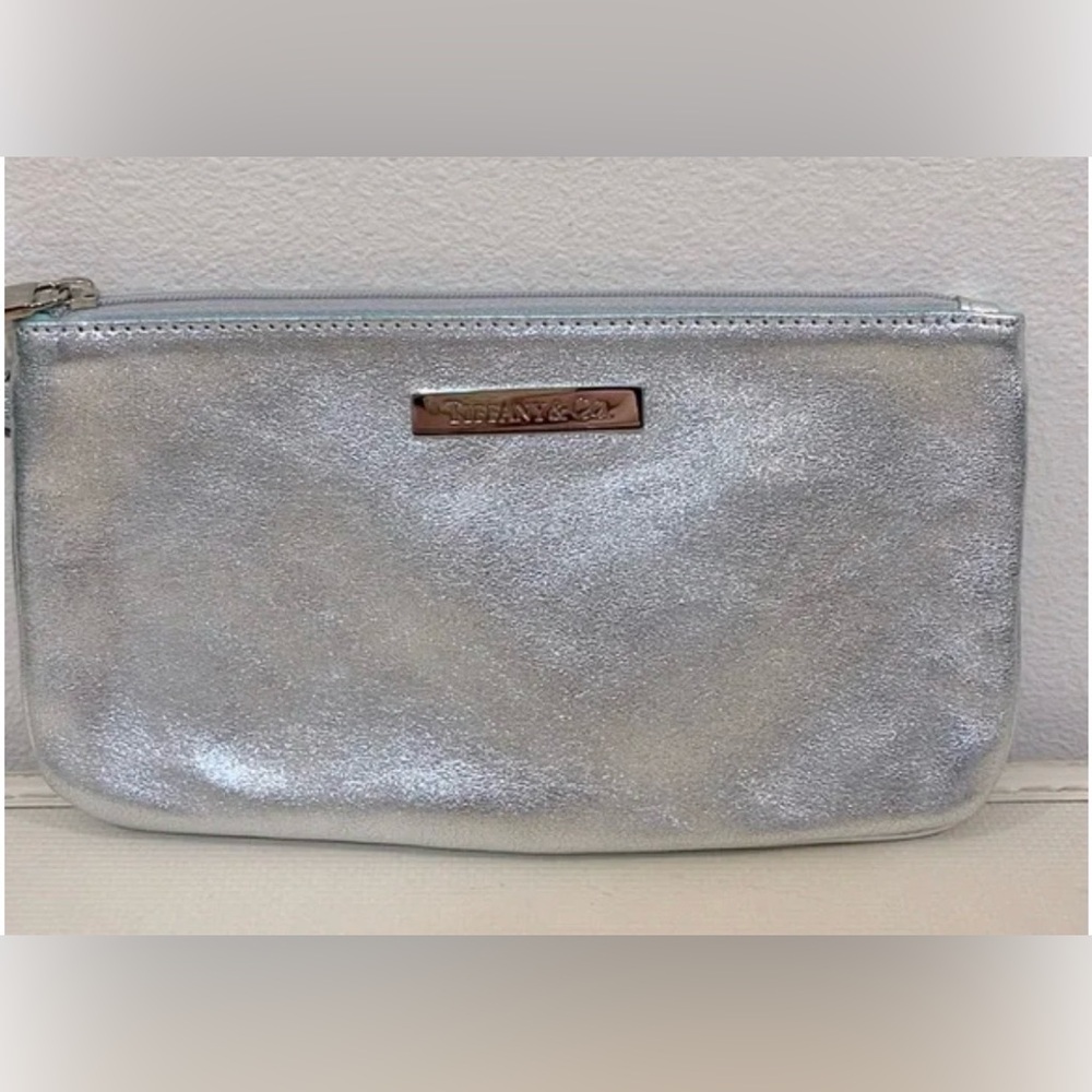 Tiffany & Co. Shimmery Silver Cosmetic Pouch
